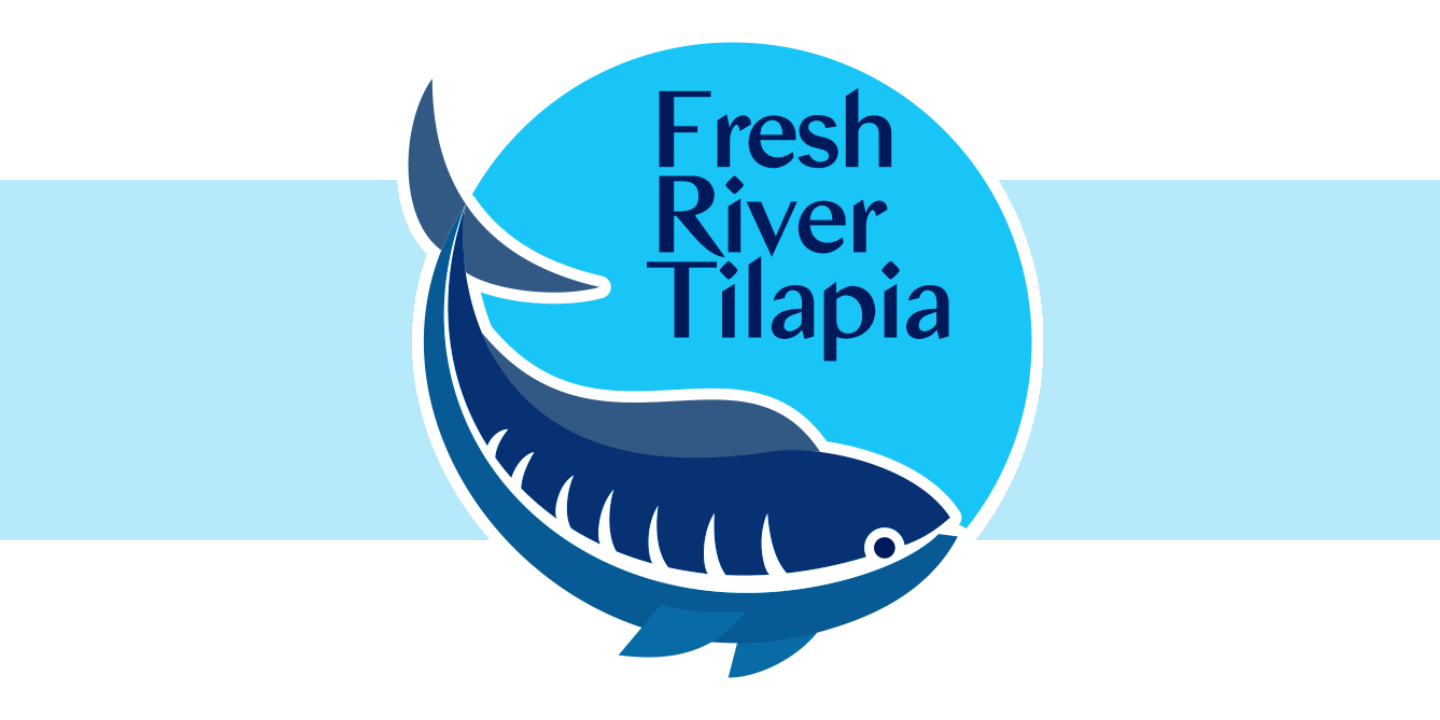 A colourful logo enclosed in a bright cyan circle, with the navy blue body of a cartoon-style fish following the shape of the circle.